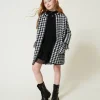 robe_en_maille_ctele_avec_5.webp Robes*TWINSET Milano Robe En Maille Côtelée Avec Tulle Noir