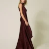 Robes De Cérémonie | Robes Élégantes*TWINSET Milano Robe Longue Asymétrique En Satin De Soie Mélangée Rouge Myrte