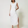 Robes Longues*TWINSET Milano Robe Longue Avec Sequins All-over Blanc "Papers"