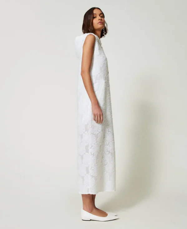 robe_longue_avec_sequins__2.webp Robes Longues*TWINSET Milano Robe Longue Avec Sequins All-over Blanc "Papers"
