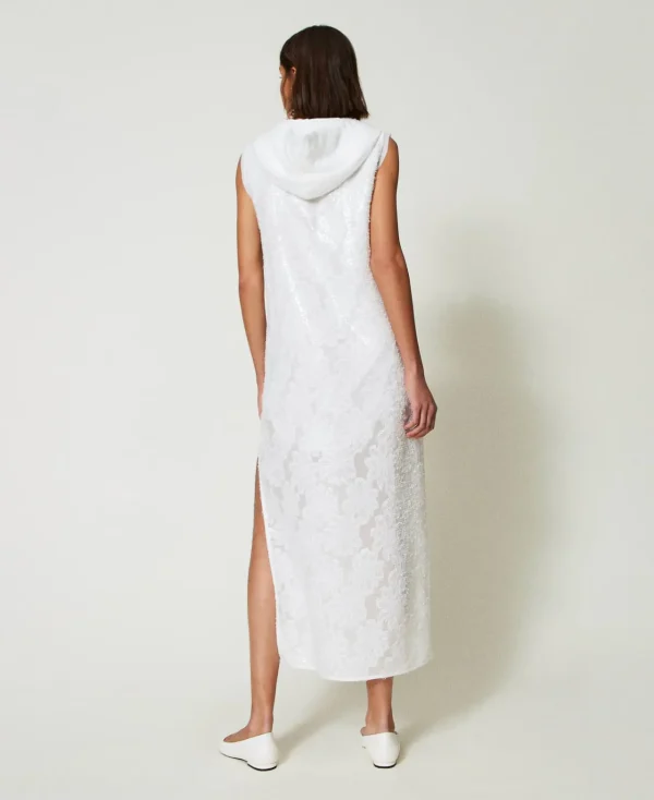 robe_longue_avec_sequins__3.webp Robes Longues*TWINSET Milano Robe Longue Avec Sequins All-over Blanc "Papers"