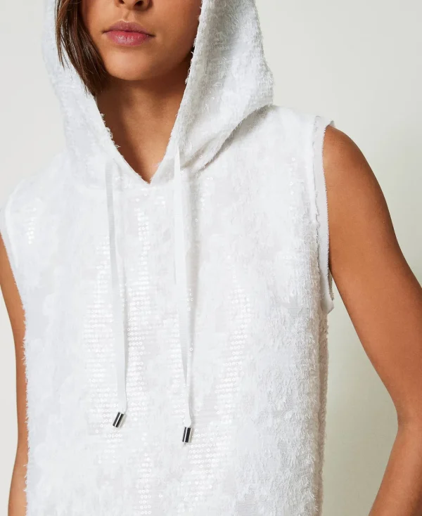 robe_longue_avec_sequins__5.webp Robes Longues*TWINSET Milano Robe Longue Avec Sequins All-over Blanc "Papers"