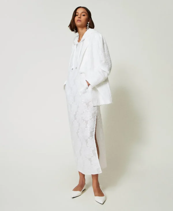 robe_longue_avec_sequins__6.webp Robes Longues*TWINSET Milano Robe Longue Avec Sequins All-over Blanc "Papers"