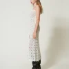 Robes De Cérémonie | Robes Élégantes*TWINSET Milano Robe Longue Bustier En Maille Crochet Blanc Neige