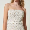 Robes De Cérémonie | Robes Élégantes*TWINSET Milano Robe Longue Bustier En Maille Crochet Blanc Neige