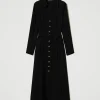 Robes Longues*TWINSET Milano Robe Longue Chemisier En Crêpe Georgette Noir
