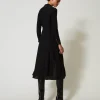 Robes Longues*TWINSET Milano Robe Longue Chemisier En Crêpe Georgette Noir
