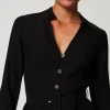 Robes Longues*TWINSET Milano Robe Longue Chemisier En Crêpe Georgette Noir