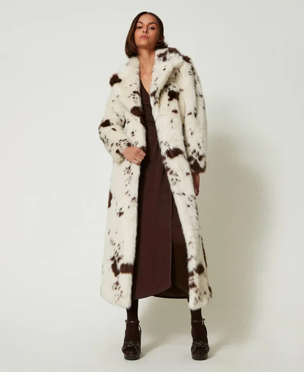 robe_longue_en_jersey_ave_5.webp Robes Longues*TWINSET Milano Robe Longue En Jersey Avec Drapé Latéral Marron « Molè »