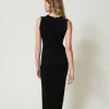 Robes De Cérémonie | Robes Élégantes*TWINSET Milano Robe Longue En Maille Avec Dentelle Noir