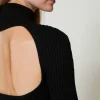 robe_longue_en_maille_ave_5.webp Robes En Maille | Robes Longues*TWINSET Milano Robe Longue En Maille Avec Ajour Noir