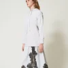 robe_longue_en_molleton_e_3-1.webp Robes Longues*TWINSET Milano Robe Longue En Molleton Et Satin Bicolore Argent/Gris « Blackened Pearl »