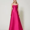robe_longue_en_serg_mikad_0.webp Robes De Cérémonie | Robes Élégantes*TWINSET Milano Robe Longue En Sergé Mikado Super Pink