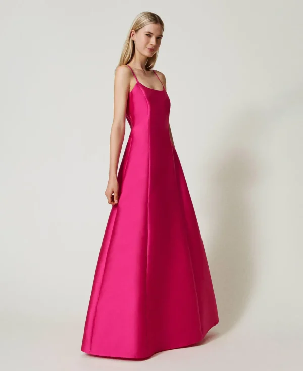 robe_longue_en_serg_mikad_2.webp Robes De Cérémonie | Robes Élégantes*TWINSET Milano Robe Longue En Sergé Mikado Super Pink