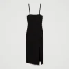 robe_midi_avec_fente_1.webp Robes De Cérémonie | Robes Élégantes*TWINSET Milano Robe Midi Avec Fente Noir