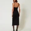 robe_midi_avec_fente_4.webp Robes De Cérémonie | Robes Élégantes*TWINSET Milano Robe Midi Avec Fente Noir