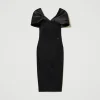 robe_midi_avec_insertion__1.webp Robes De Cérémonie | Robes Élégantes*TWINSET Milano Robe Midi Avec Insertion En Satin Noir
