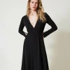 robe_midi_en_jersey_crp_0.webp Robes Midi*TWINSET Milano Robe Midi En Jersey Crêpé Noir