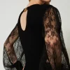 Robes De Cérémonie | Robes Élégantes*TWINSET Milano Robe Midi En Maille Et Dentelle Noir