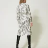 robe_midi_jacquard_avec_i_4.webp Robes De Cérémonie | Robes Midi*TWINSET Milano Robe Midi Jacquard Avec Imprimé Jaguar Imprimé Jaguars Noir/Blanc Neige