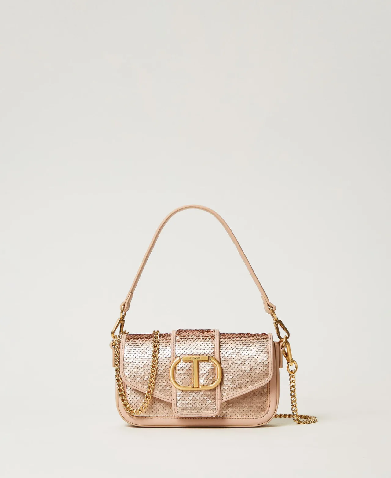 sac__bandoulire_amie_avec_0.webp Mini Sacs | Sacs Porté Épaule*TWINSET Milano Sac à Bandoulière «Amie» Avec Sequins Rose « Peach Pink »