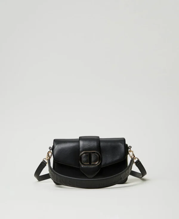 Sacs Porté Épaule | Sacs À Bandoulière*TWINSET Milano Sac à Bandoulière «Amie» Moyen En Cuir Nappa Noir