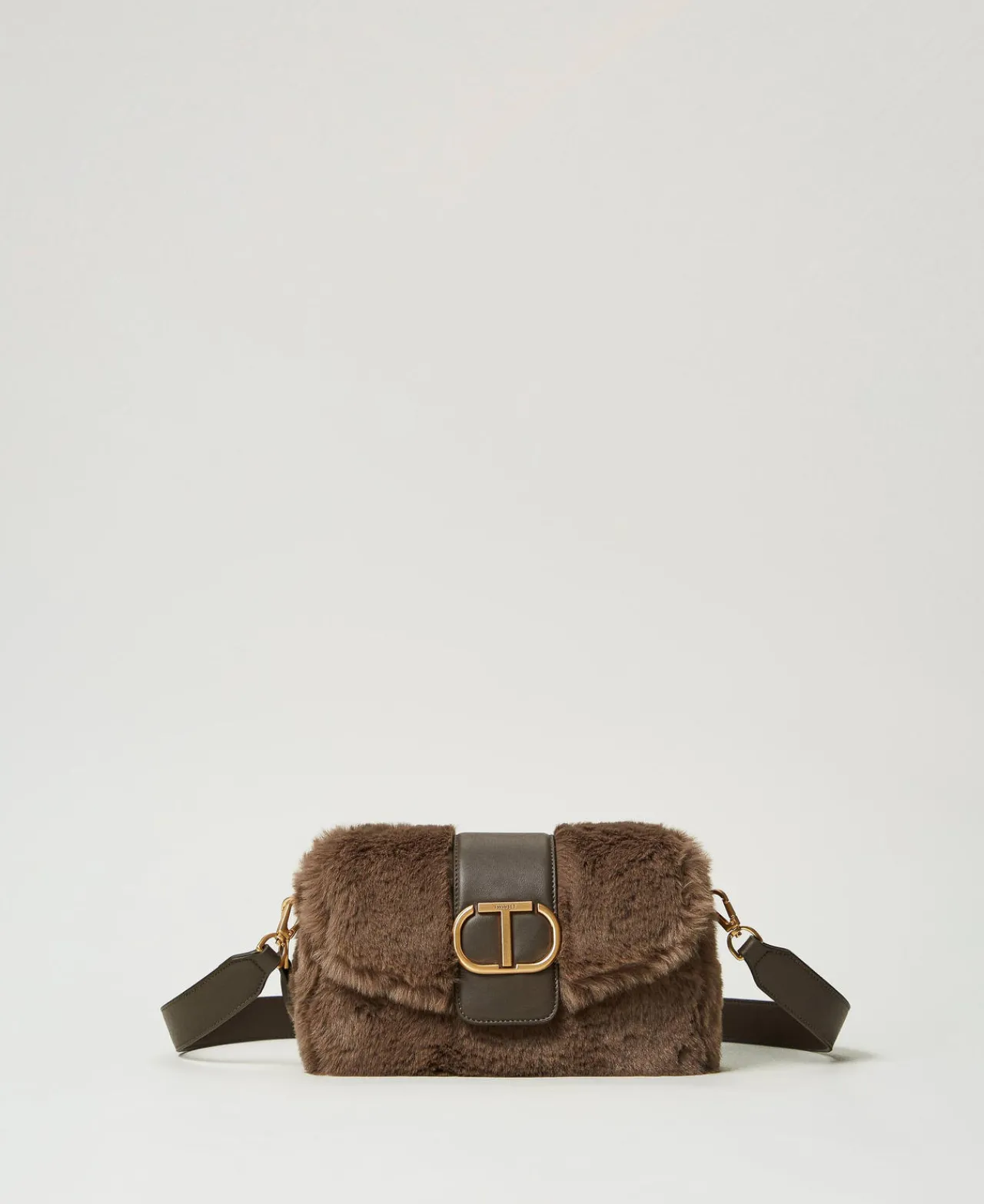 sac__bandoulire_amie_moye_0-2.webp Sacs Porté Épaule | Sacs À Bandoulière*TWINSET Milano Sac à Bandoulière «Amie» Moyen En Fausse Fourrure Taupe Foncé