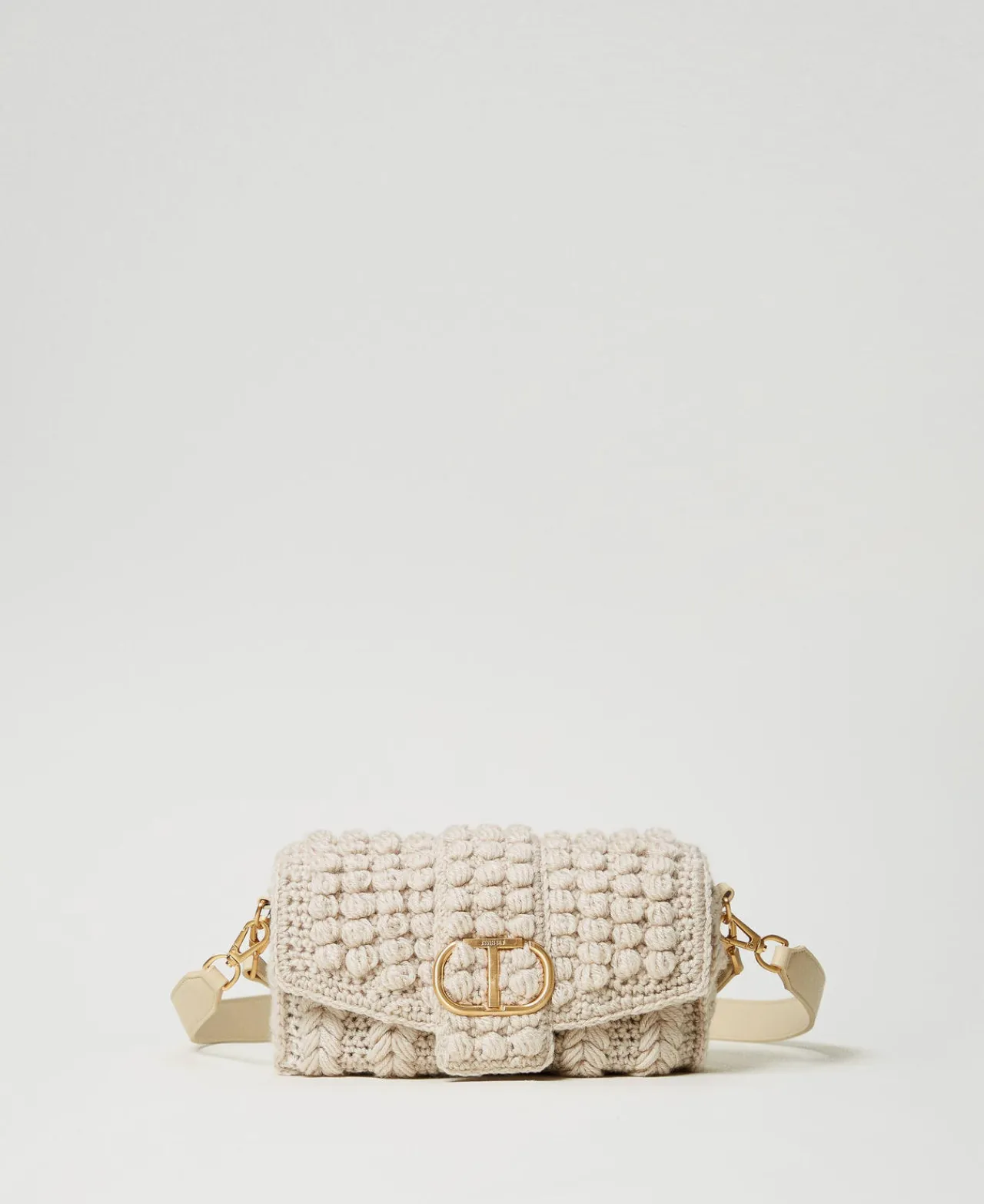 sac__bandoulire_amie_moye_0-4.webp Sacs Porté Épaule | Sacs À Bandoulière*TWINSET Milano Sac à Bandoulière «Amie» Moyen En Tricot Blanc « White Cream »