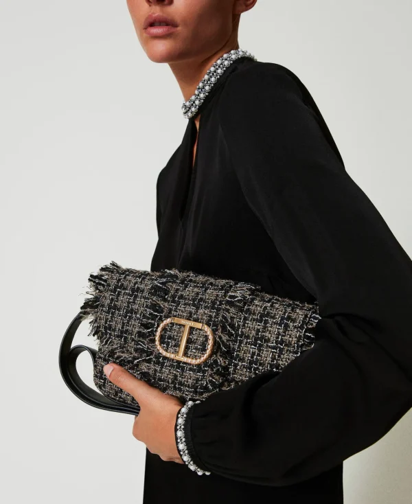 Sacs Porté Épaule | Sacs À Bandoulière*TWINSET Milano Sac à Bandoulière «Amie» Moyen En Tweed Noir