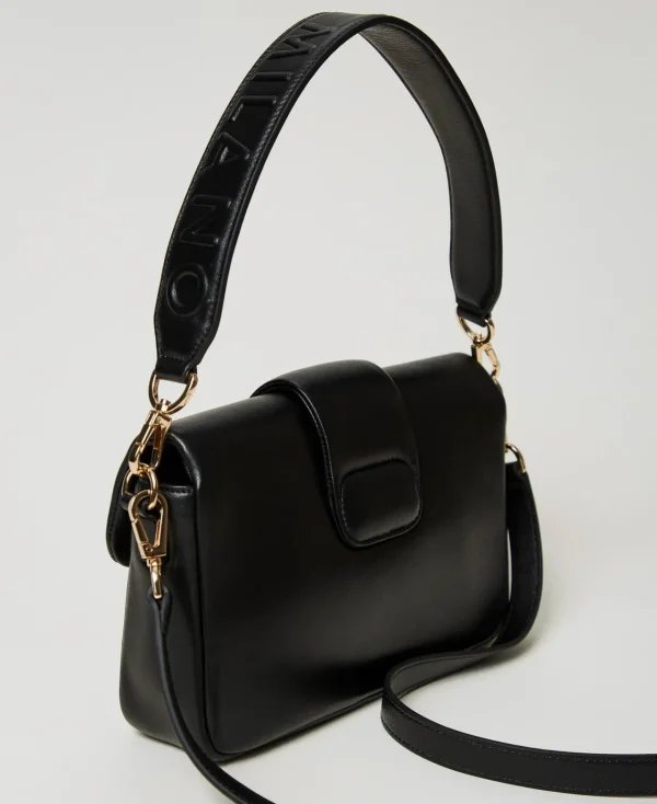 Sacs Porté Épaule | Sacs À Bandoulière*TWINSET Milano Sac à Bandoulière «Amie» Moyen En Cuir Nappa Noir