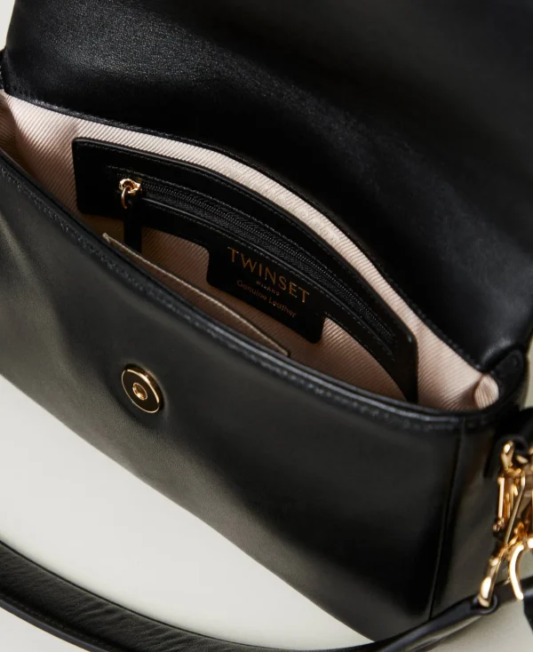 Sacs Porté Épaule | Sacs À Bandoulière*TWINSET Milano Sac à Bandoulière «Amie» Moyen En Cuir Nappa Noir