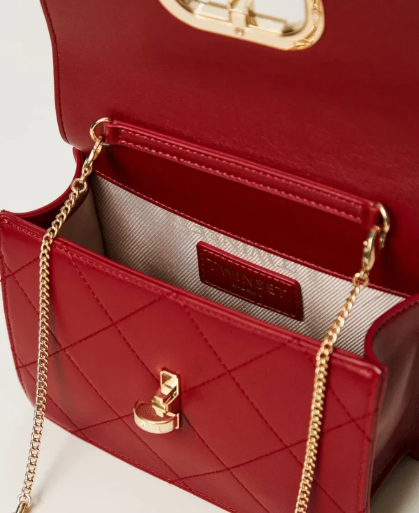 sac__bandoulire_avec_ferm_4.webp Mini Sacs | Sacs Porté Épaule*TWINSET Milano Sac à Bandoulière Avec Fermeture Oval T Rouge Pompéien