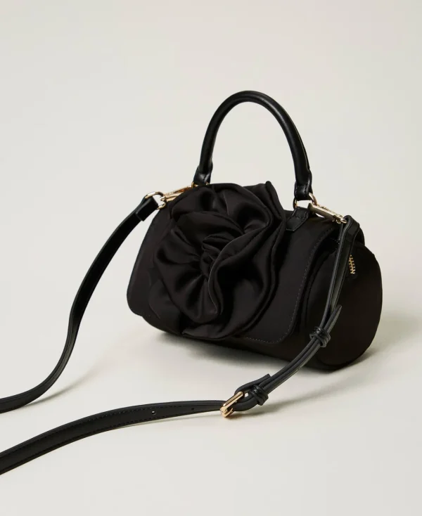 sac__bandoulire_avec_gran_2.webp Sacs Porté Épaule | Sacs À Bandoulière*TWINSET Milano Sac à Bandoulière Avec Grande Fleur Noir