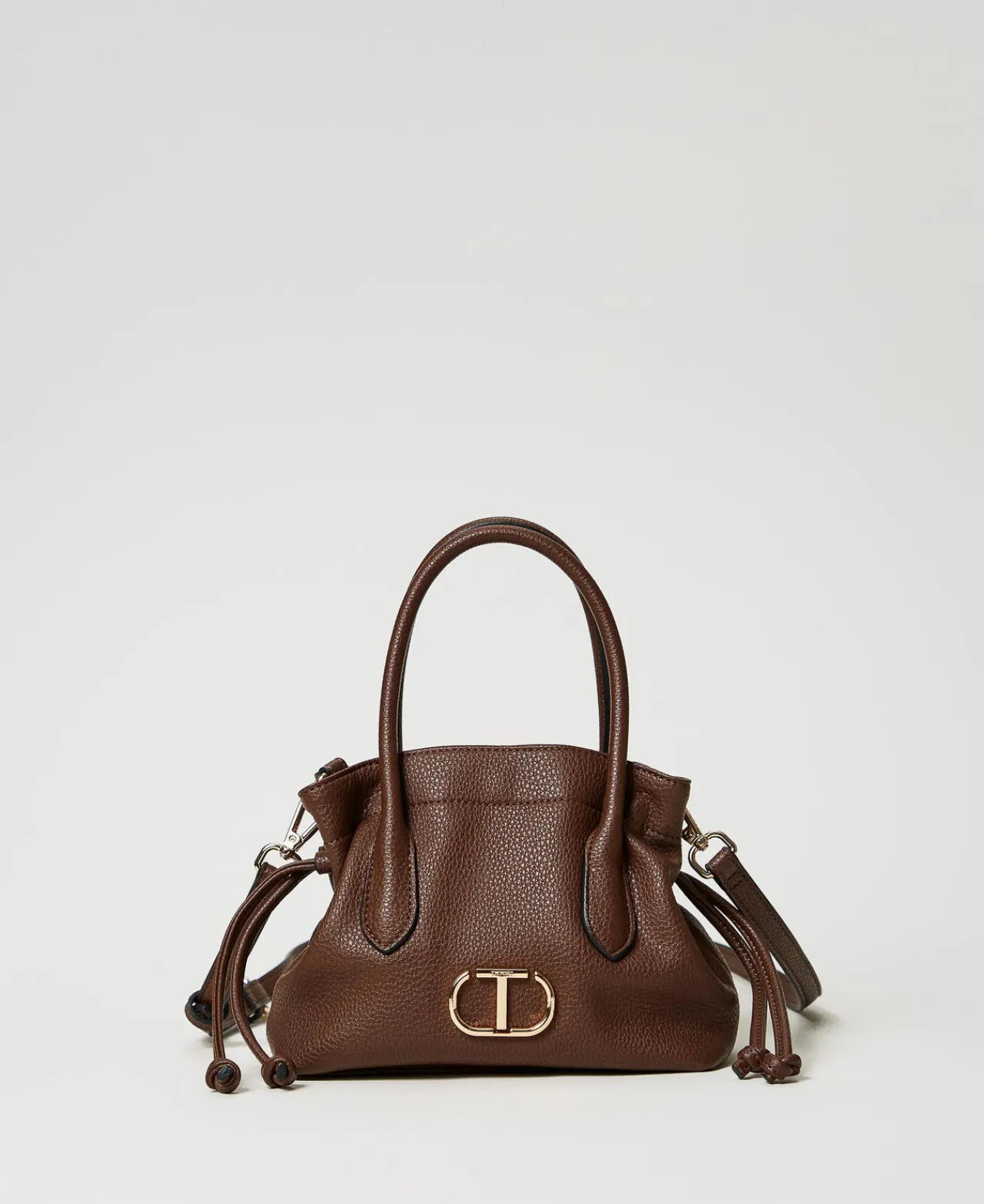 sac__bandoulire_avec_oval_0.webp Sacs Porté Épaule | Sacs À Bandoulière*TWINSET Milano Sac à Bandoulière Avec Oval T Et Cordon De Serrage Coffee Chocolate