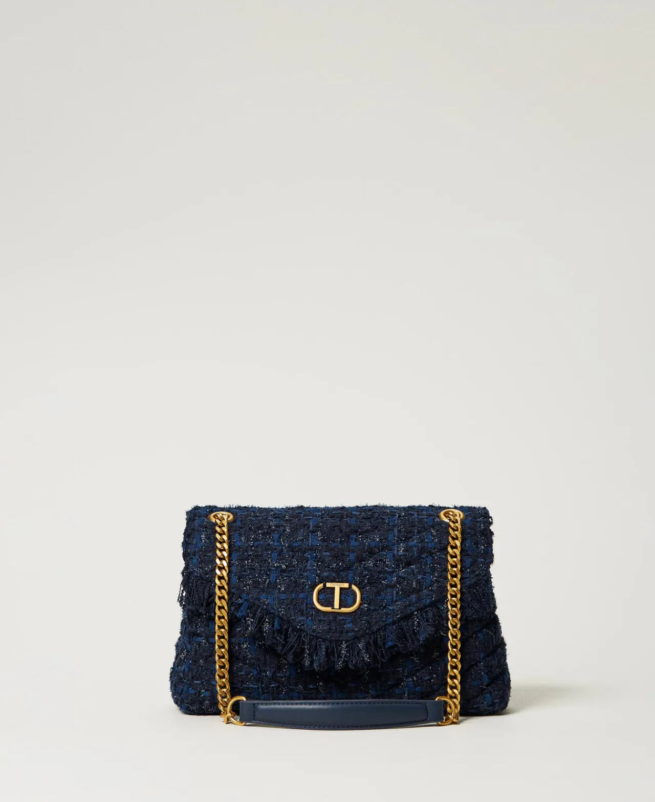 sac__bandoulire_dreamy_mo_0-2.webp Sacs Porté Épaule | Sacs À Main*TWINSET Milano Sac à Bandoulière «Dreamy» Moyen En Tweed Bouclé Bleu Denim/Noir