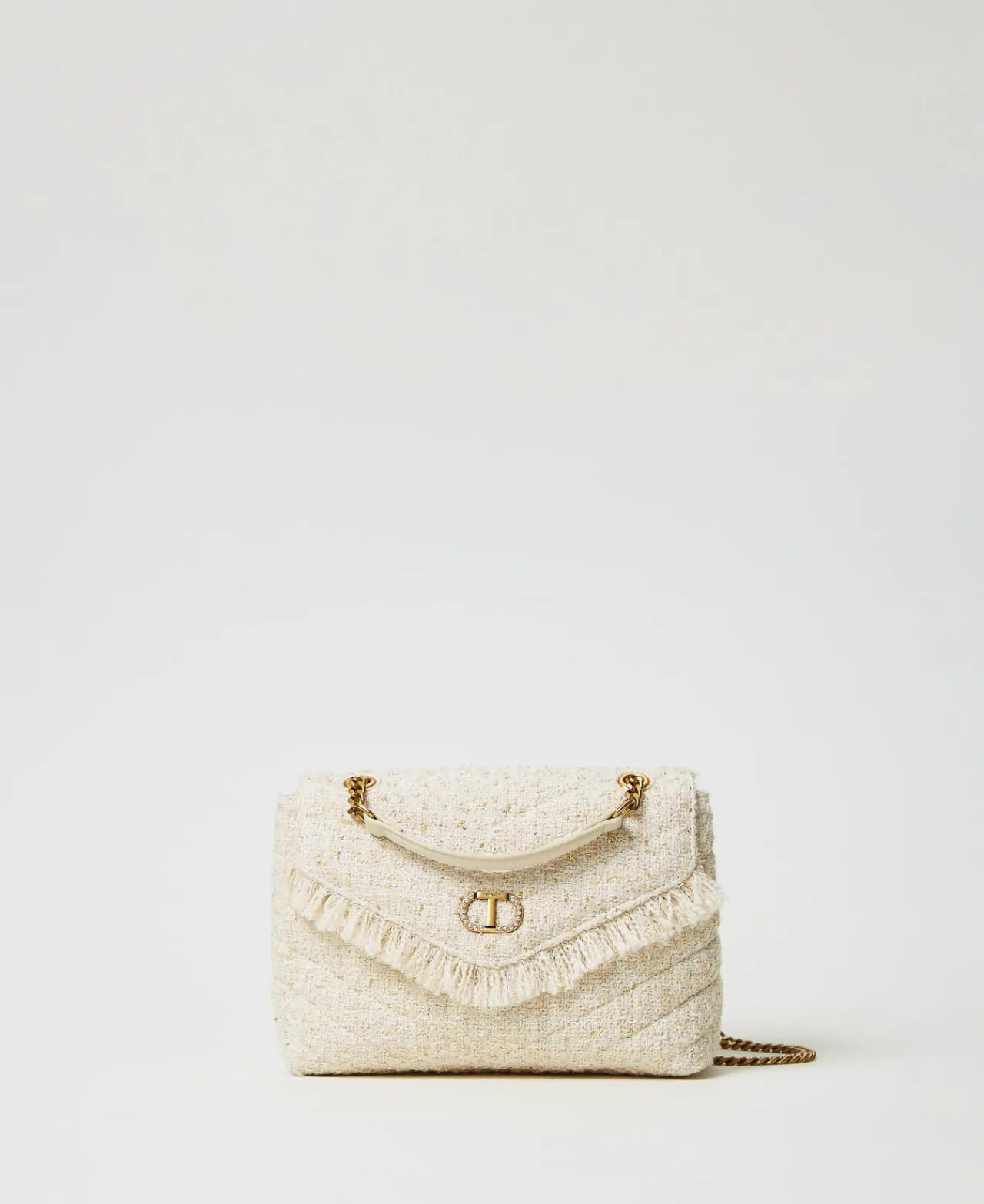 sac__bandoulire_dreamy_mo_0-3.webp Sacs Porté Épaule | Sacs À Bandoulière*TWINSET Milano Sac à Bandoulière «Dreamy» Moyen En Tweed Blanc « Old White »