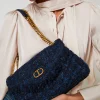Sacs Porté Épaule | Sacs À Main*TWINSET Milano Sac à Bandoulière «Dreamy» Moyen En Tweed Bouclé Bleu Denim/Noir