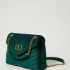 Sacs Porté Épaule | Sacs À Bandoulière*TWINSET Milano Sac à Bandoulière «Dreamy» Moyen En Velours Vert « Monstera Green »