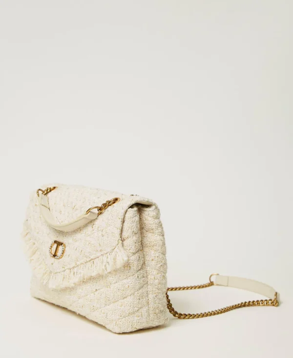 sac__bandoulire_dreamy_mo_2-3.webp Sacs Porté Épaule | Sacs À Bandoulière*TWINSET Milano Sac à Bandoulière «Dreamy» Moyen En Tweed Blanc « Old White »