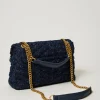 Sacs Porté Épaule | Sacs À Main*TWINSET Milano Sac à Bandoulière «Dreamy» Moyen En Tweed Bouclé Bleu Denim/Noir