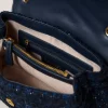Sacs Porté Épaule | Sacs À Main*TWINSET Milano Sac à Bandoulière «Dreamy» Moyen En Tweed Bouclé Bleu Denim/Noir