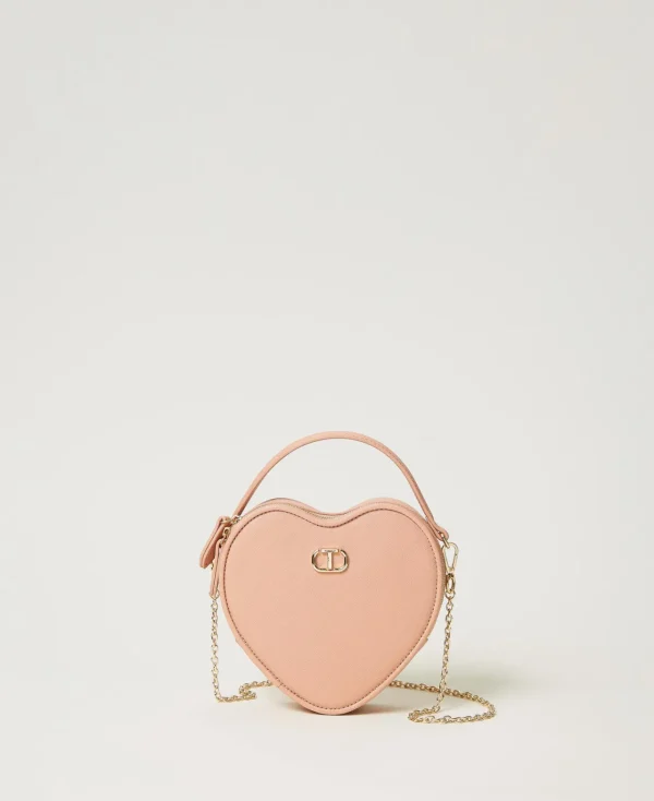 Sacs Porté Épaule | Sacs À Main*TWINSET Milano Sac à Bandoulière En Cœur «Mon Amour» Rose Poudre