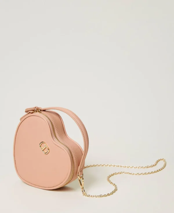 Sacs Porté Épaule | Sacs À Main*TWINSET Milano Sac à Bandoulière En Cœur «Mon Amour» Rose Poudre