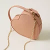 Sacs Porté Épaule | Sacs À Main*TWINSET Milano Sac à Bandoulière En Cœur «Mon Amour» Rose Poudre