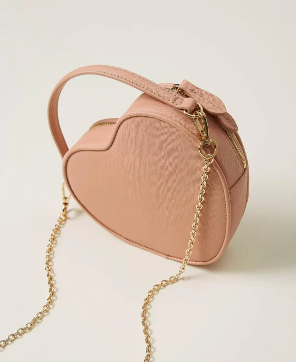 Sacs Porté Épaule | Sacs À Main*TWINSET Milano Sac à Bandoulière En Cœur «Mon Amour» Rose Poudre