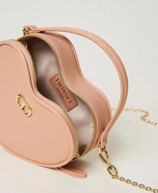 Sacs Porté Épaule | Sacs À Main*TWINSET Milano Sac à Bandoulière En Cœur «Mon Amour» Rose Poudre