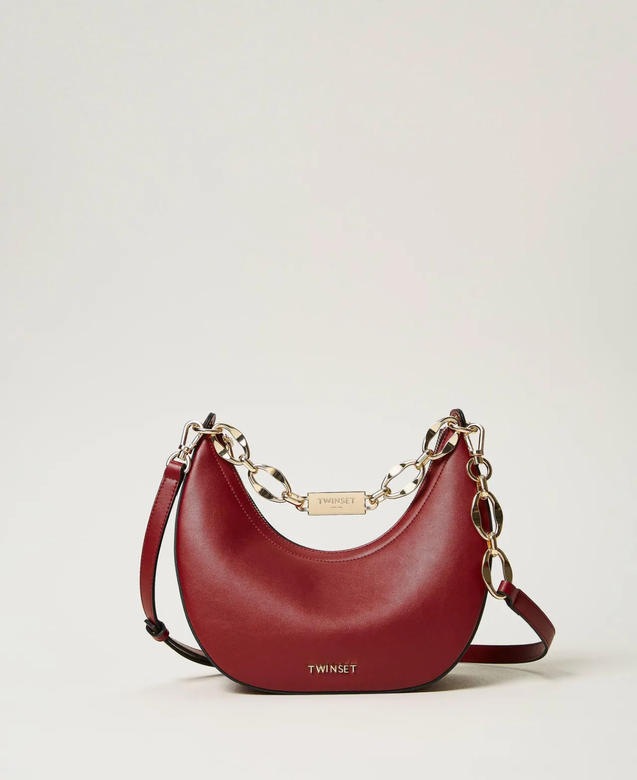 sac__bandoulire_miss_twin_0.webp Besaces | Sacs Porté Épaule*TWINSET Milano Sac à Bandoulière «Miss Twinset» Avec Chaîne Siglée Rouge Myrte