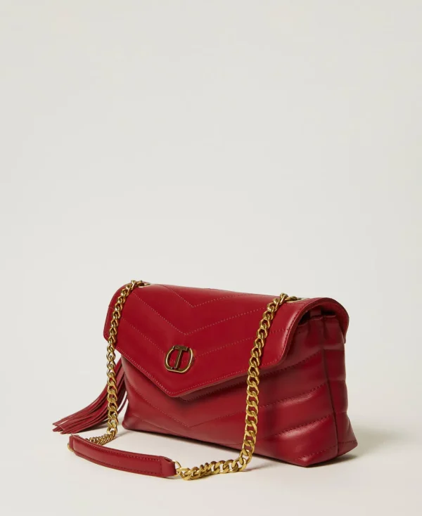sac__bandoulire_moyen_dre_2.webp Sacs Porté Épaule | Sacs À Bandoulière*TWINSET Milano Sac à Bandoulière Moyen «Dreamy» En Cuir Bordeaux