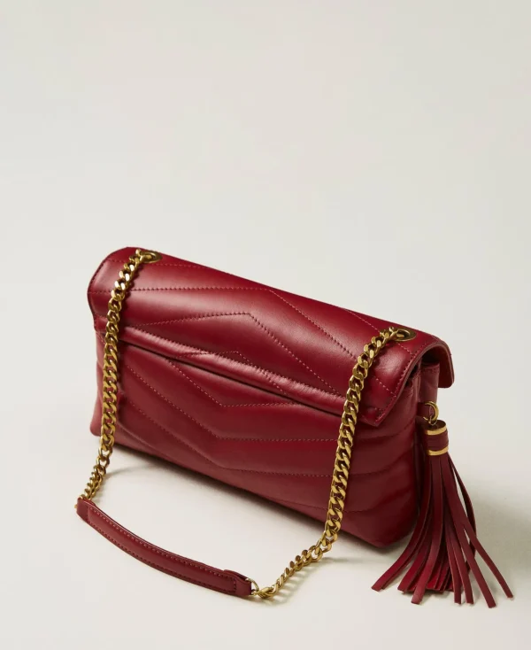 sac__bandoulire_moyen_dre_3.webp Sacs Porté Épaule | Sacs À Bandoulière*TWINSET Milano Sac à Bandoulière Moyen «Dreamy» En Cuir Bordeaux