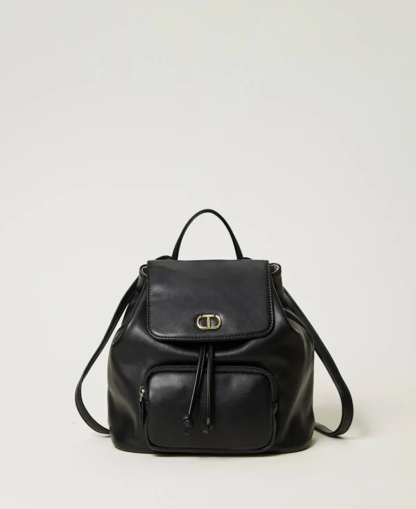 Accessoires*TWINSET Milano Sac à Dos Avec Poche Et Oval T Noir